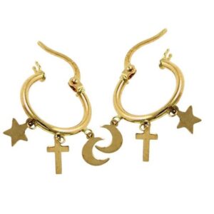Pendientes Oro Estrella Cruz Luna 521178