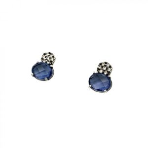 Pendientes rosetón con oval iolita hydro PE7445P