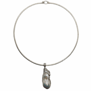 Collar plata con perla barroca